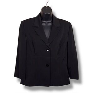 Vintage Size 12 Sag Harbor Black Blazer Jacket Lined Classic Button Closure